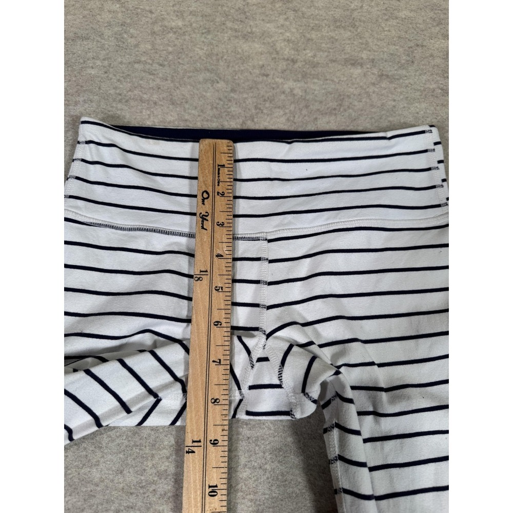 Lululemon Leggings Womens 4 White Striped Capri Yoga Athletic Stretch Gym - Picture 12 of 14